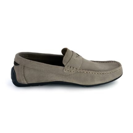 LA CUOIERIA Men Taupe Suede Moccasin
